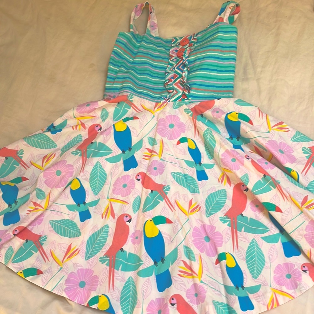 Eleanor Rose parrot dress.
